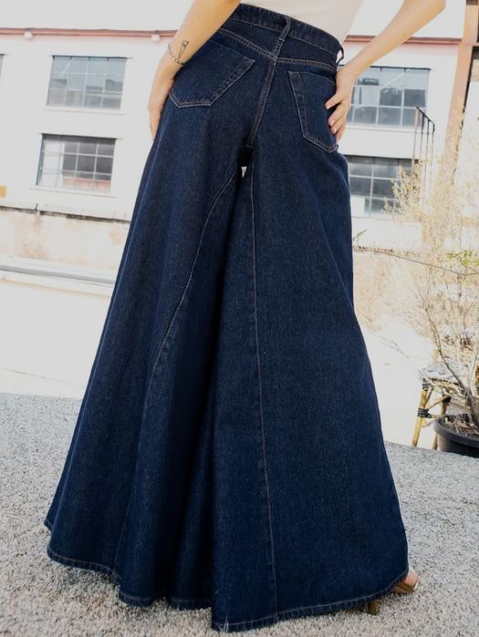 NOWE 34 XS 36 S 2w1 Spódnico Spodnie Baggy Jeansy szerokie Dzwony