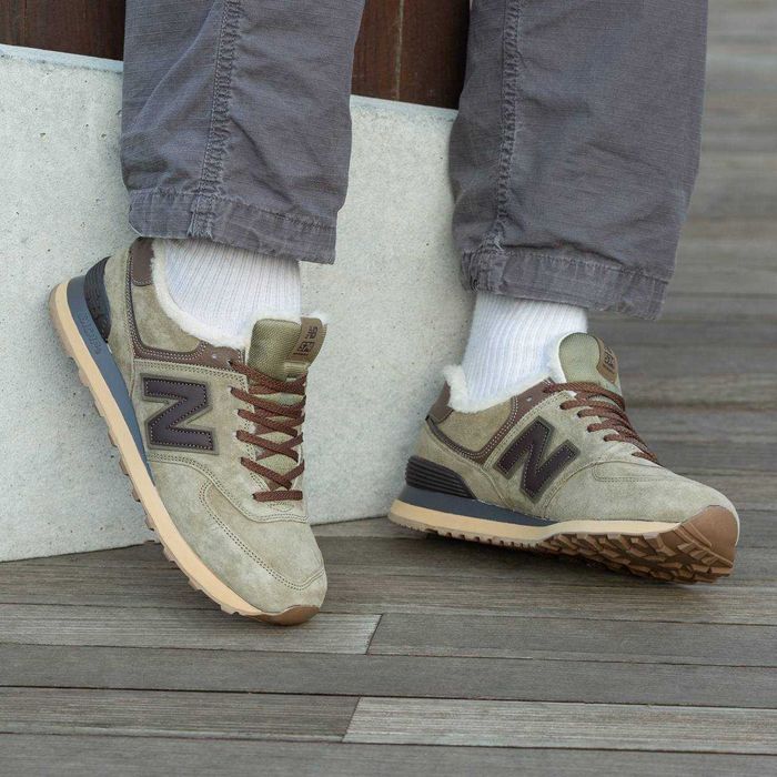 Унисекс зимние замшевые кроссовки New Balance 574 Winter Fur ню беланс