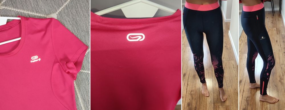 Strój fitness komplet do ćwiczeń leginsy bluzka 34