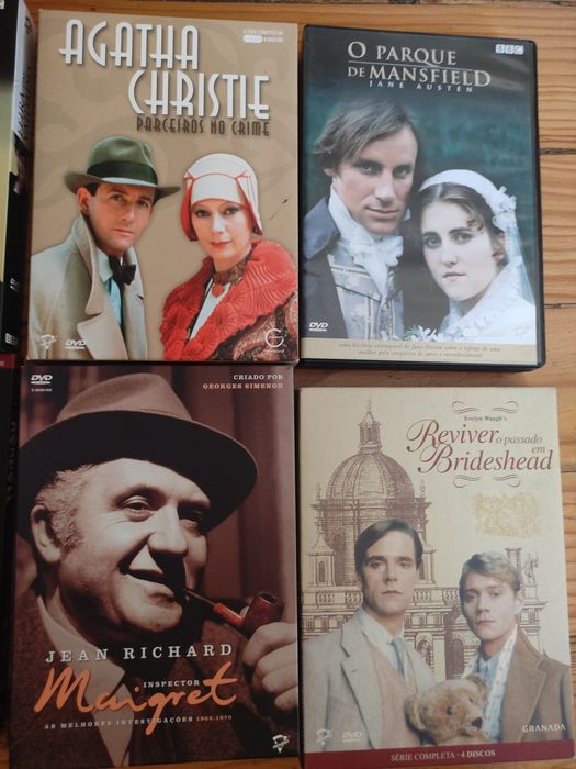 DVD colecções brideshead, mansfield, feira das vaidades, maigret, etc