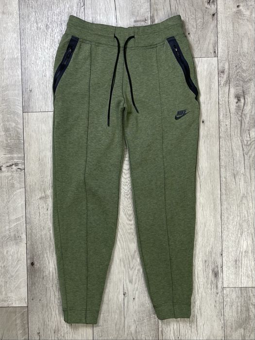 Nike tech fleece штаны S размер женские спортивные на манжетах хаки