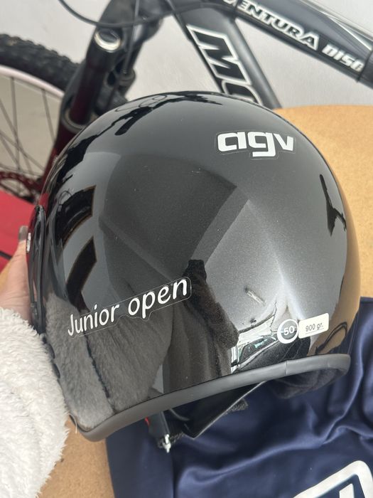 Capacete Mota AGV Junior Open preto – Motorcycle Helmet – Como novo