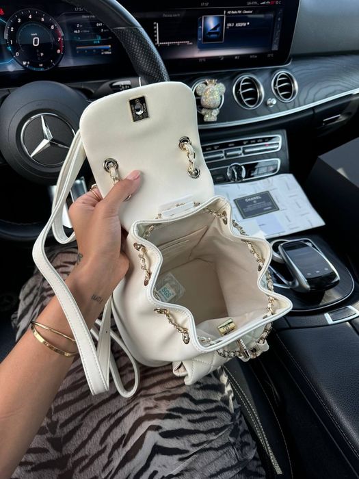 РЮКЗАК‼️Chanel Mini Backpack White Lambskin / женский рюкзак Шанель