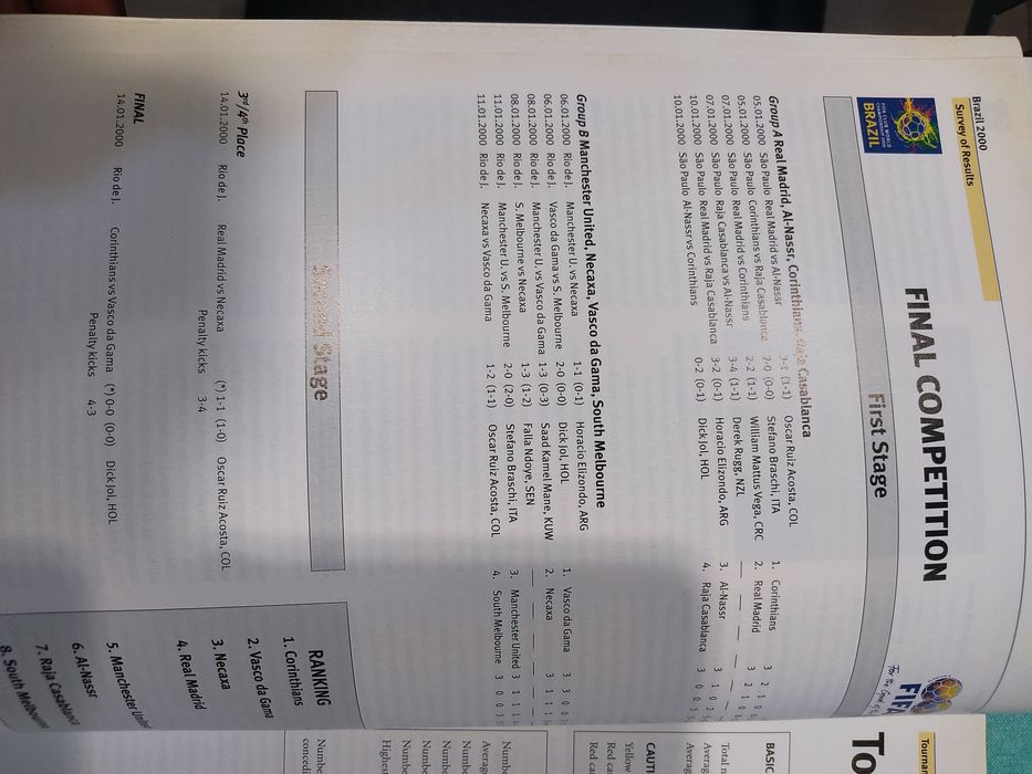 Livro oficial de FIFA club World Championship Brazil 2000