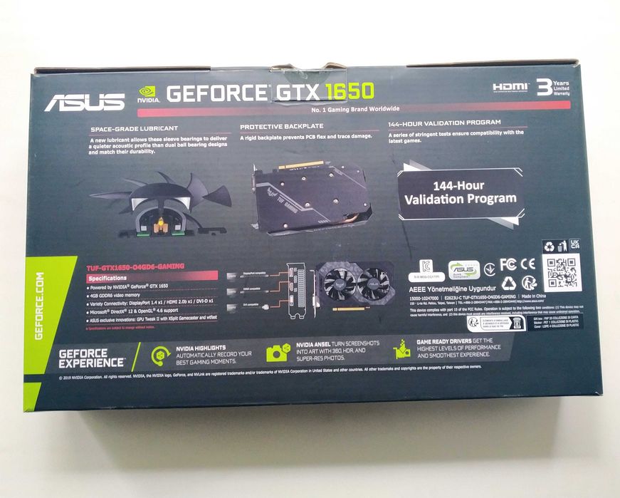 Відеокарта asus pci-ex geforce gtx 1650 tuf gaming oc edition 4gb gddr6 (128bit)