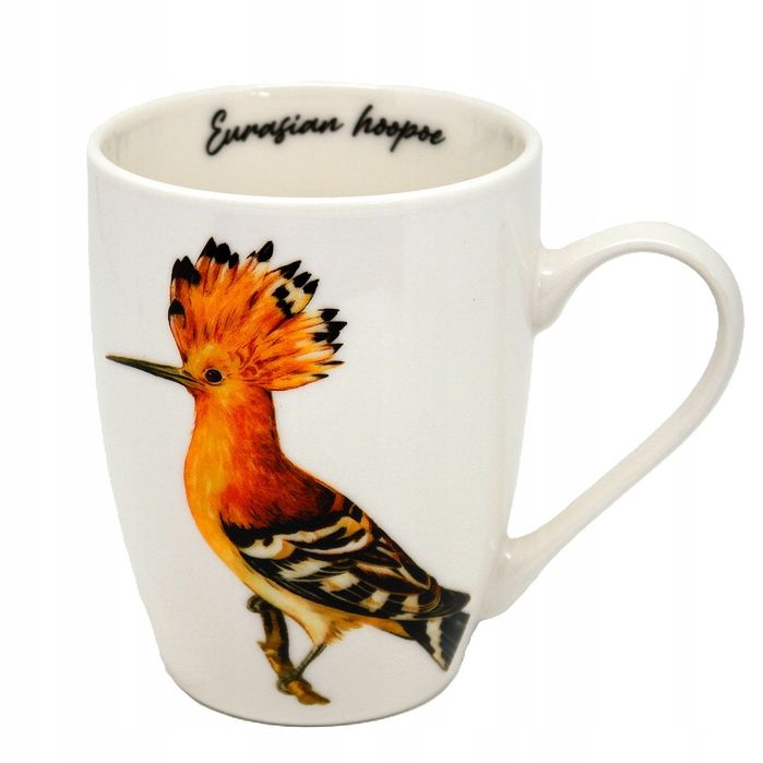 efektowny kubek biała kostna porcelana ptak - dudek - queen isabell 35