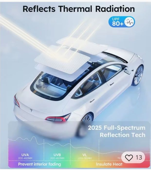 Tesla model 3 para-sol de teto.