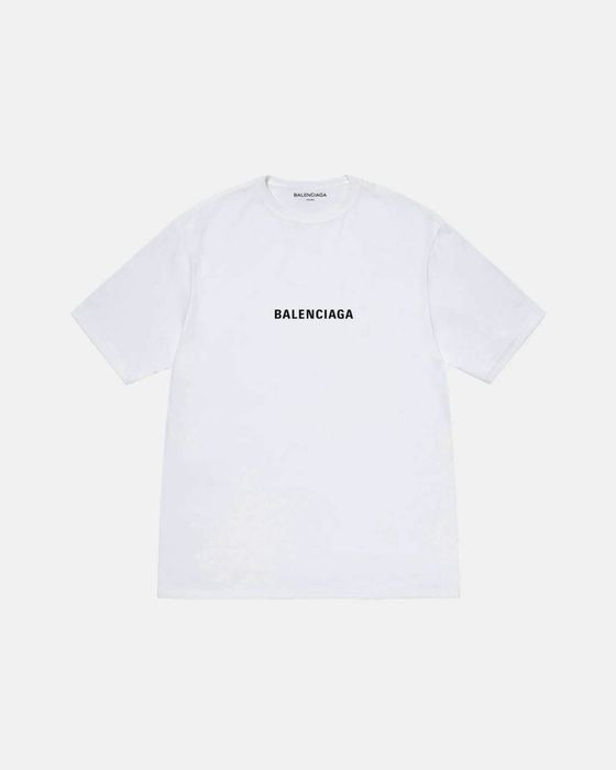Мужские футболки Balenciaga BB черная белая унисекс баленсиага