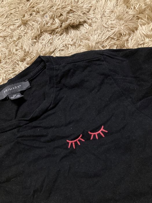 Czarny crop top koszulka na krótki rękaw primark XXS 32 rzęsy