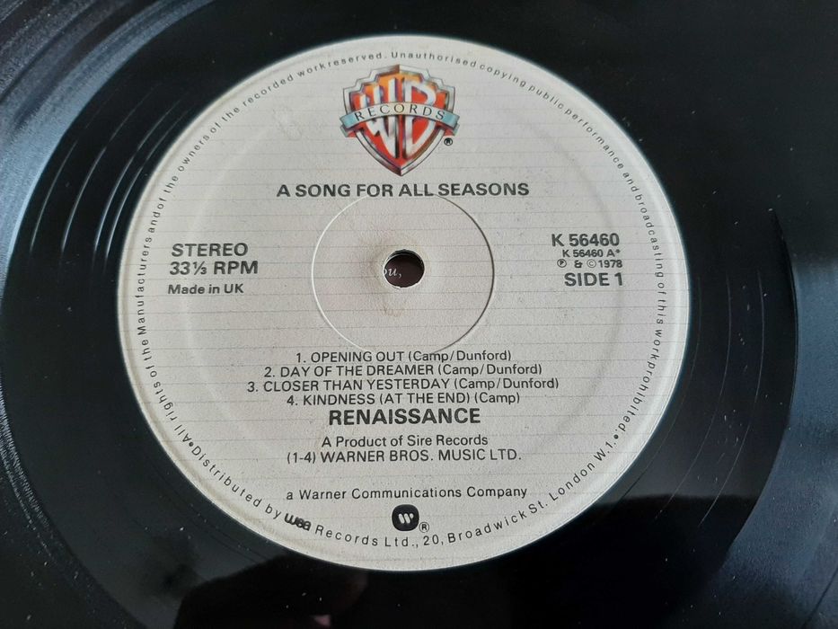 Renaissance - A Song For All Seasons - UK - Vinil LP (Com Poster)
