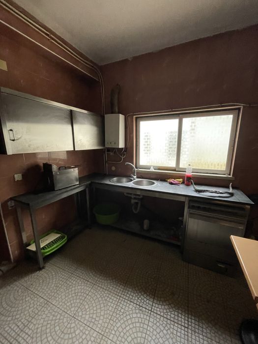 Bancada inox e pedra