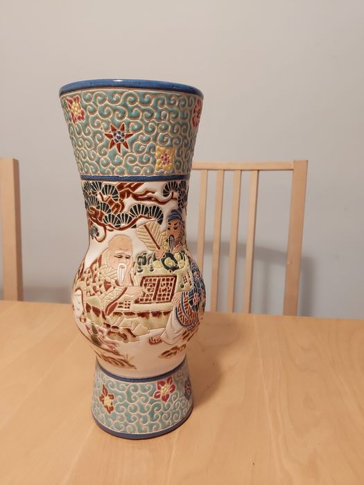 STARY WAZON ręcznie malowany / wys.31,7cm / bez wad/ Antyk