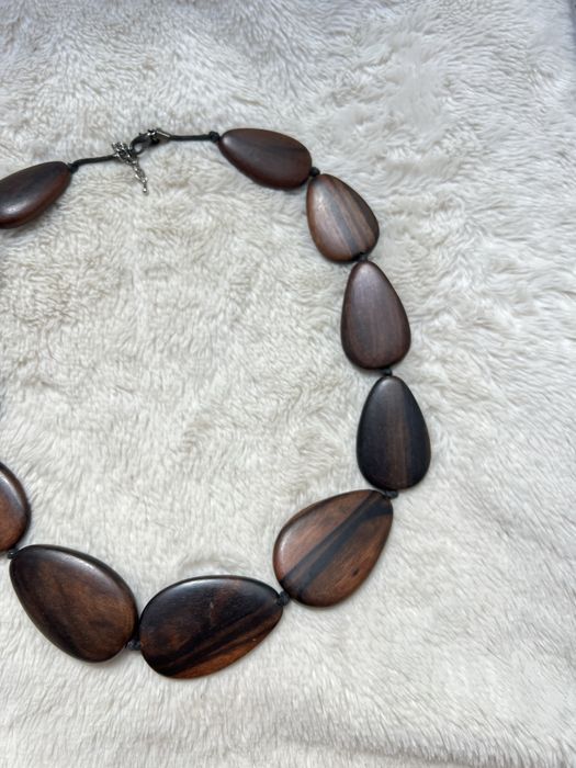 Naszyjnik Marks & Spencer drewno drewniany boho etno etniczny 25