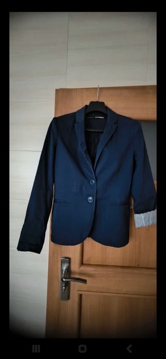 Granatowa marynarka żakiet damska sportowa Stradivarius S 36