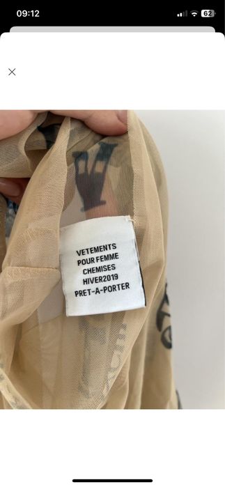 Топ Vetements / Демна Гвасалия оригинпл