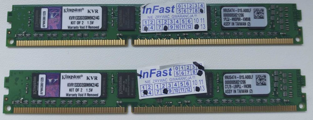 RAM DDR3 Kingston KVR1333D3S8N9K2/4G KIT of 2 - 2 sztuki