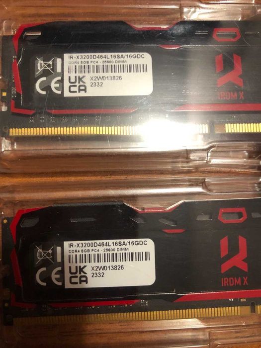 Модуль пам'яті GOODRAM IRDM X DDR4 3200MHz 16GB Kit 2x8GB Black