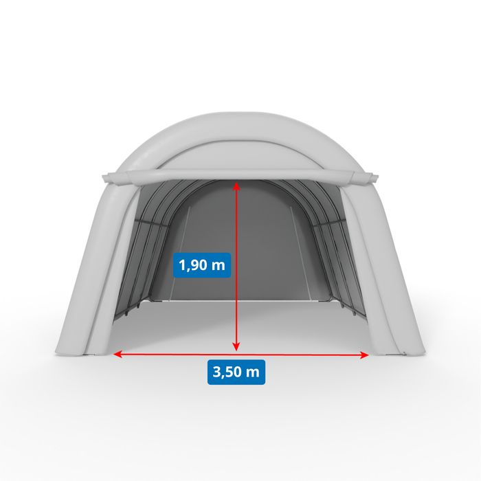 Namiot garażowy łukowy 3,66x6,1m PVC 750g/m2
