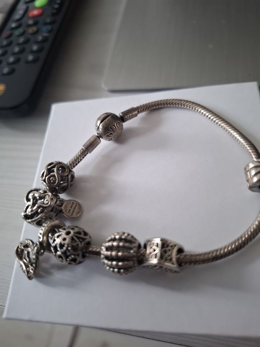 Bransoletka pandora z charmsami 19cm