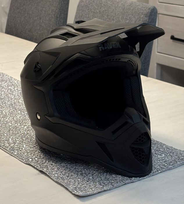 Kask Cross / Enduro / MTB / Hulajnoga Raven Airborne EVO L + Gogle Naxa + Worek – Nowy!