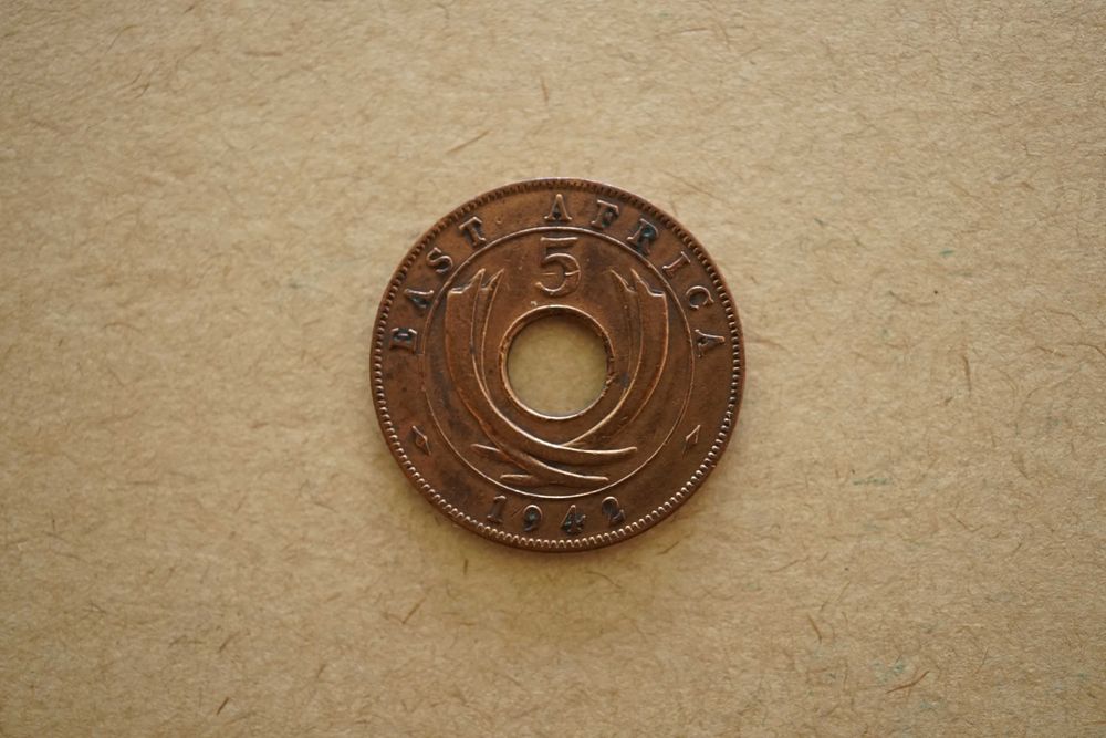 Lote 4 Moedas de centavos da África Oriental - George VI