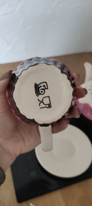 Zestaw ozdobny dzbanek i filiżanki ze spodeczkiem cupcake flo filiżank