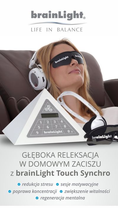 BrainLight Touch Synchro piramida swiatlo i muzyko terapia fotel masuj