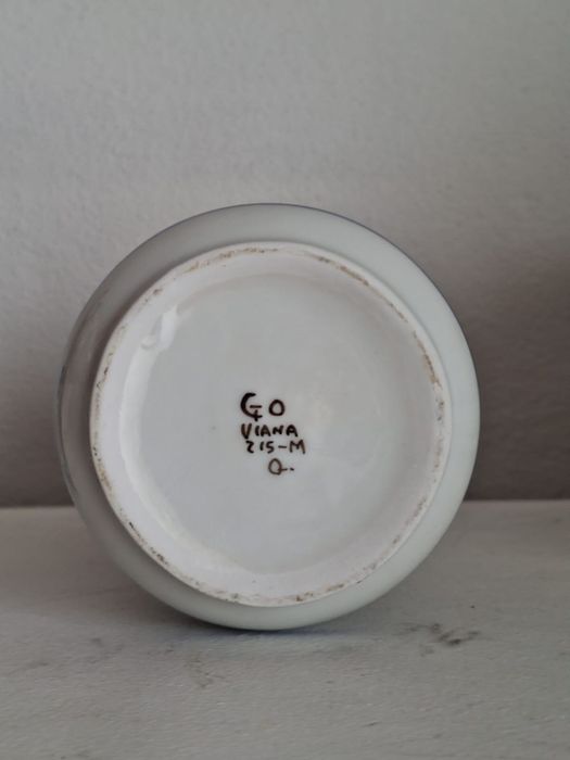 Vaso Faiança Viana do Castelo GO Viana Azul Cobalto Pintado à Mão Grande