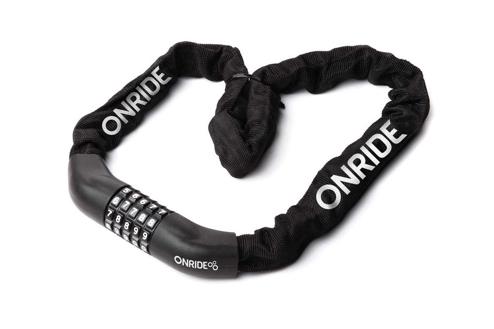 Велозамок ONRIDE Tie Lock ланцюговий цепной 6 мм 1м, 1.5м кодовий
