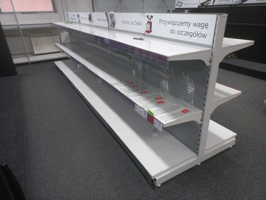 regały sklepowe szare modułowe metalowe  regał magazynowy