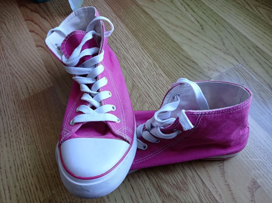 Trampki,buty, różowe,wysokie, 41,stan bdb,jak converse