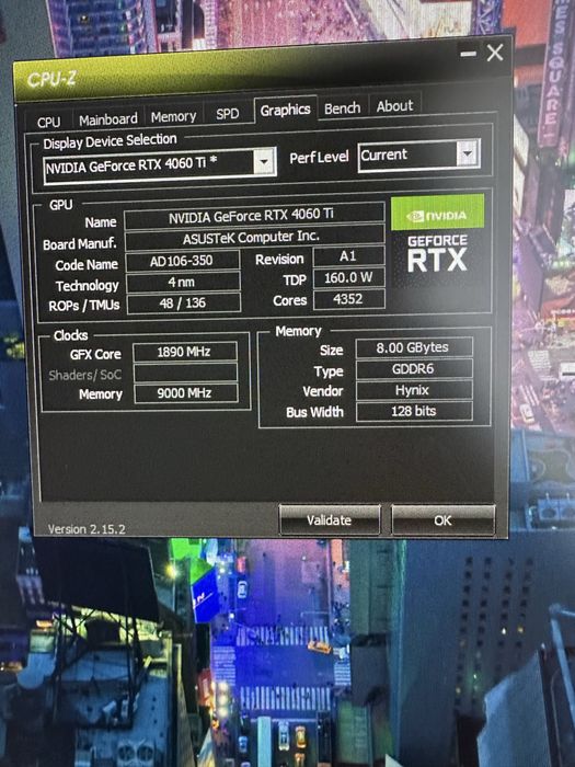 Rtx 4060 ti Asus tuf gaming 8gb