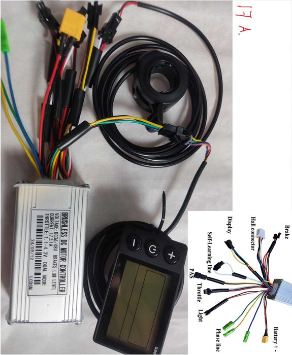 Синусный контроллер с дисплеем 24v/36v/48v/52/60v 350w 500w 1000w 1500