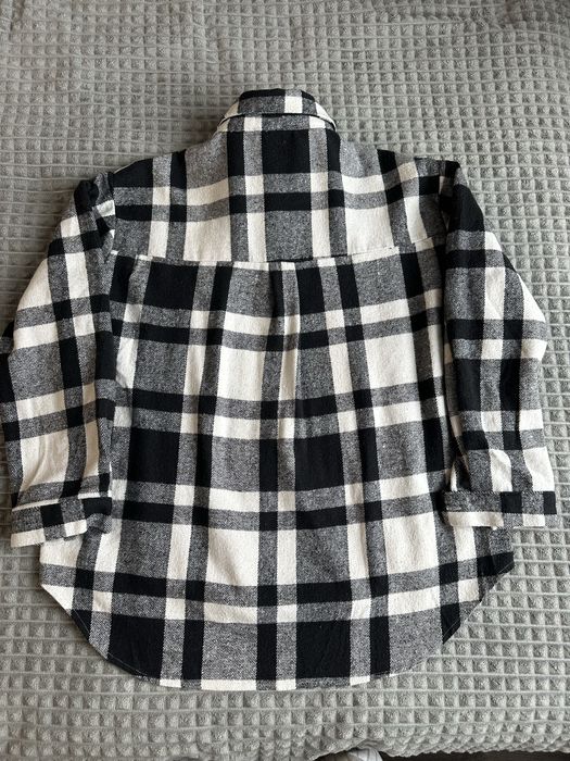 Рубашка в клетку черно-белая
