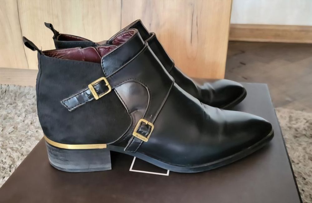 Чорні жіночі шкіряні черевики GANT