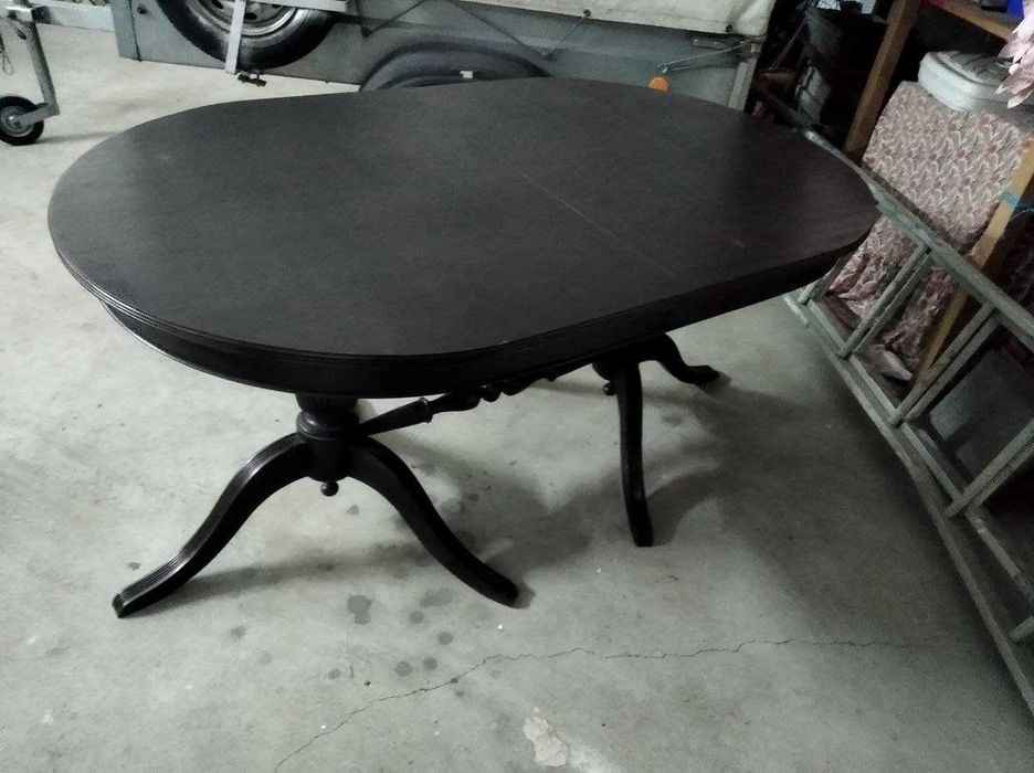 Conjunto de sala em madeira maciça – móvel, mesa e 6 cadeiras