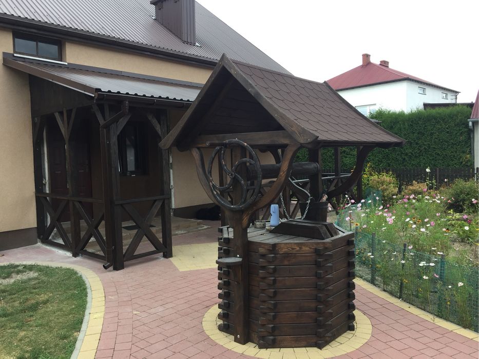 Studnia ogrodowa Zabudowa studni Studnia drewniana