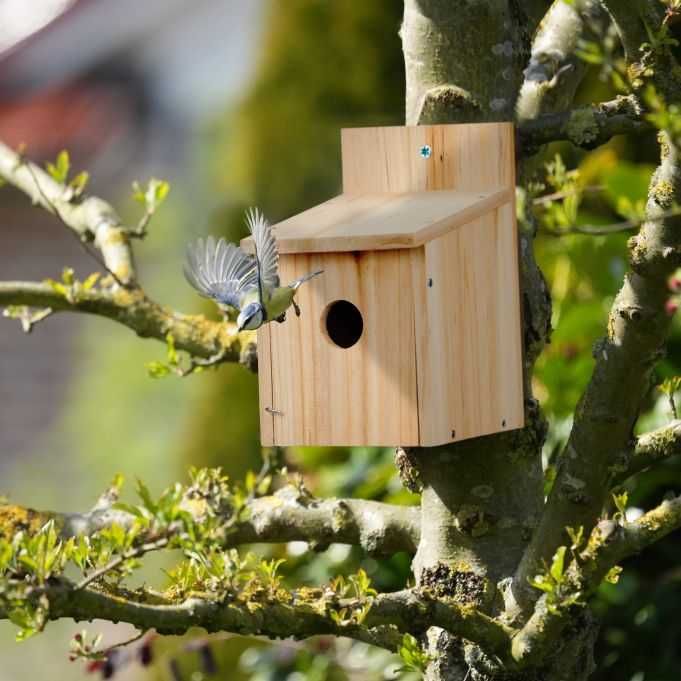 Drewniana budka lęgowa dla ptaków