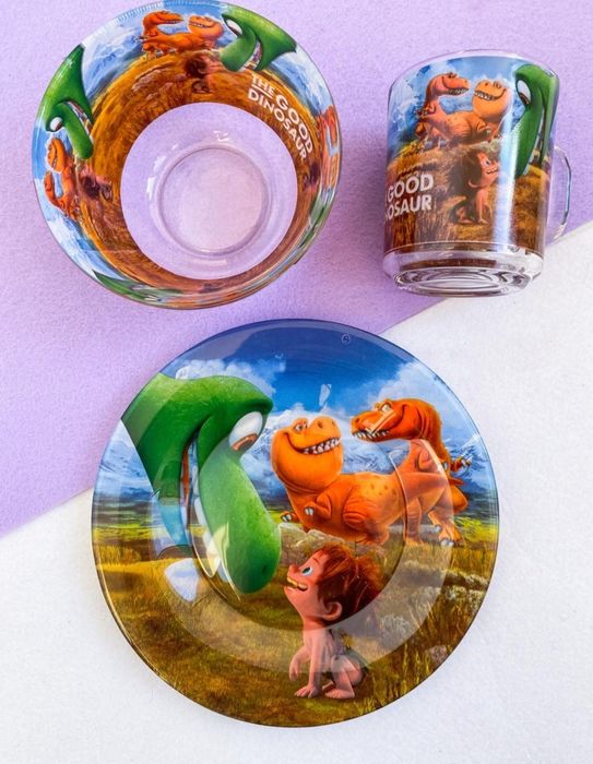 Стеклянный набор детской посуды