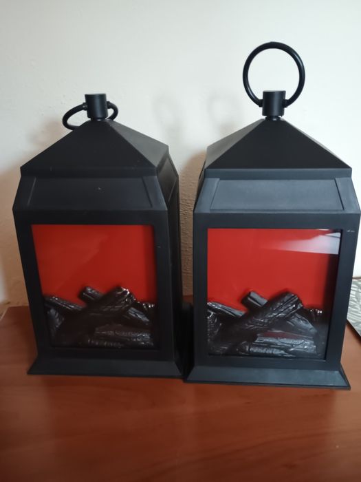 Lampy, lampiony imitujące kominek