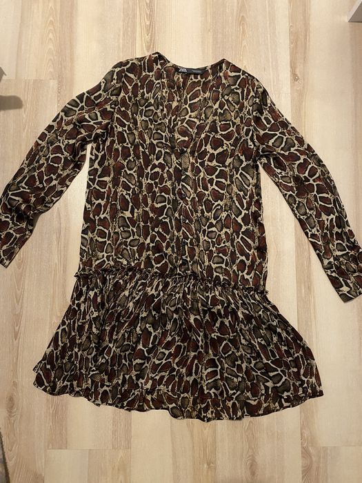Sukienka w panterkę ZARA r. XS