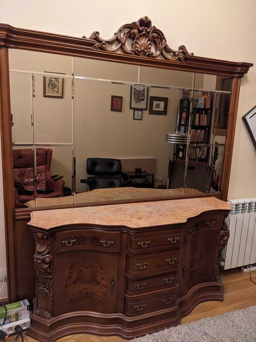 Aparador Raiz de nogueira com espelho