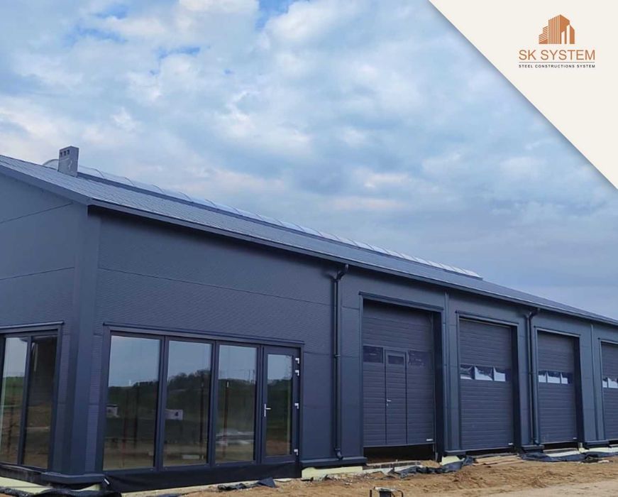 Hala 405 m2 stalowa magazyn warsztat płyta konstrukcja SK SYSTEM