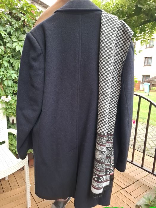 Płaszcz/ dyplomatka męski, granat flausz rozm. 50/182