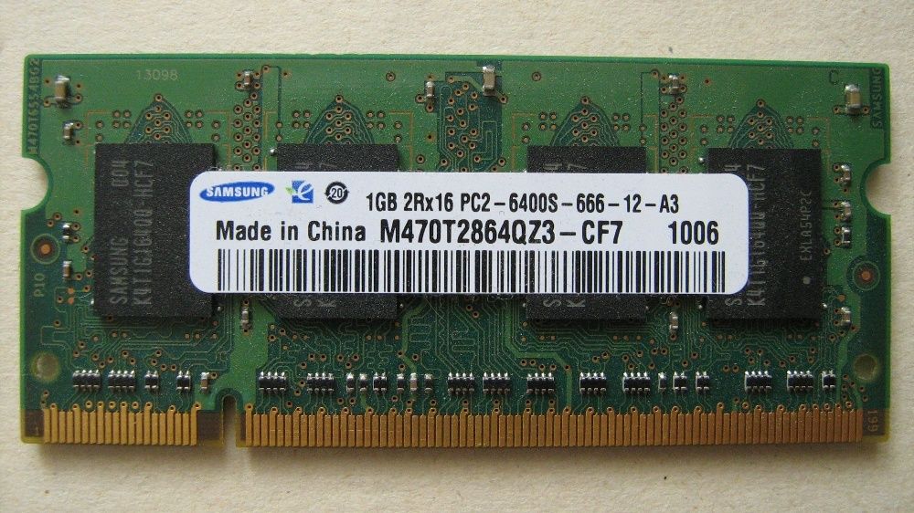 Оперативная память для ноутбука Samsung 1GB 2Rx16 PC2-6400S-666-12-A3