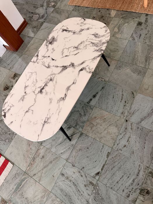 Coffee table stone and glass