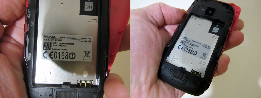 Nokia 610 (рабочий) и Huawei Y330-U01 (на запчасти)