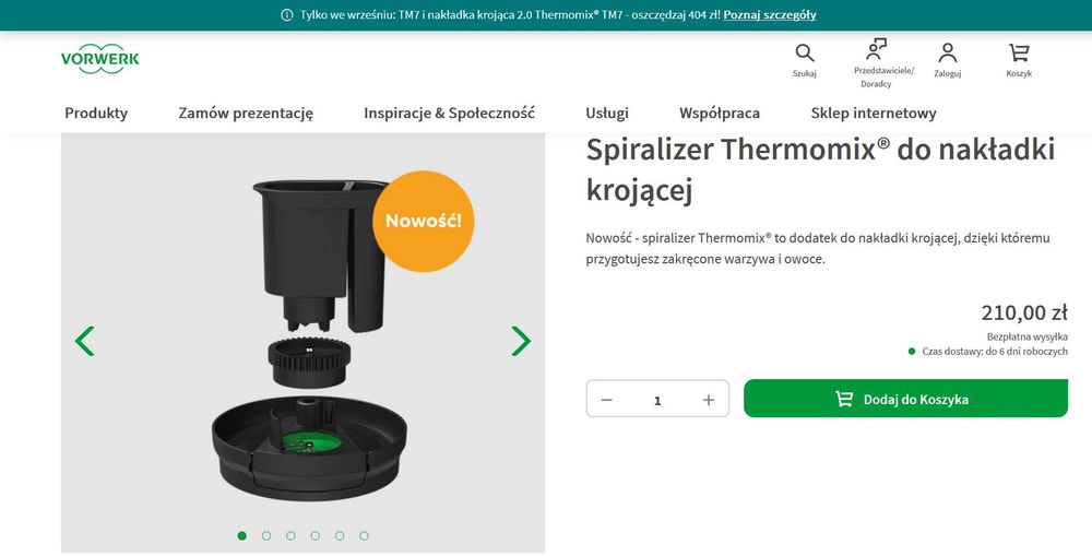 Spiralizer Thermomix nowy