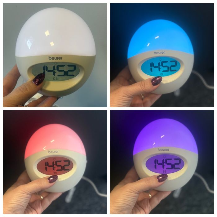 Radiobudzik, wschod slonca, led, kolory, drzemka