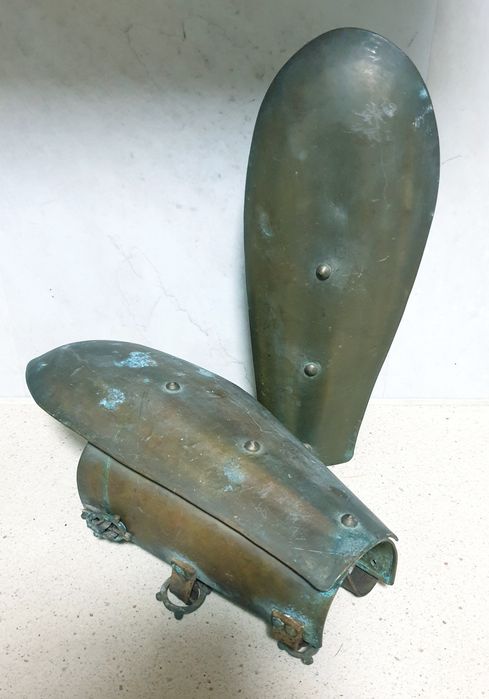 Ancient knight armor - brass leg guard